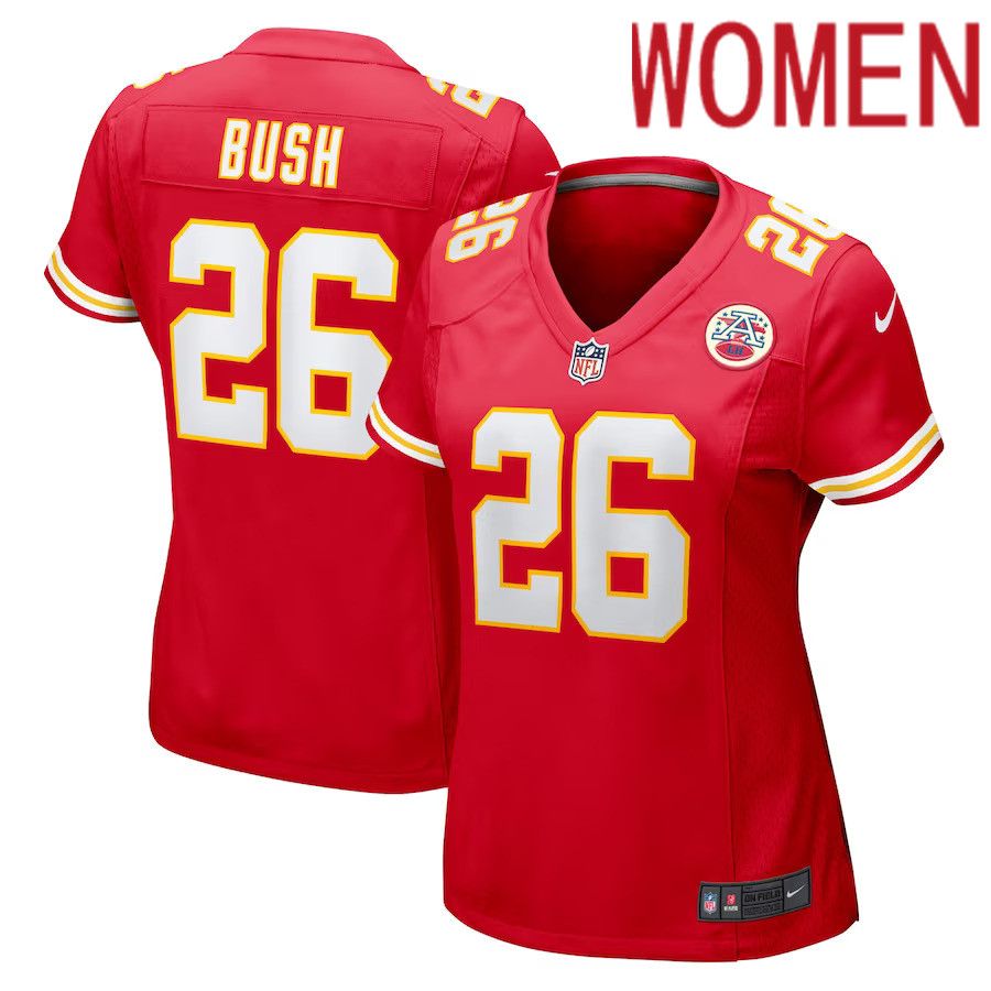 Women Kansas City Chiefs 26 Deon Bush Nike Red Game Player NFL Jersey